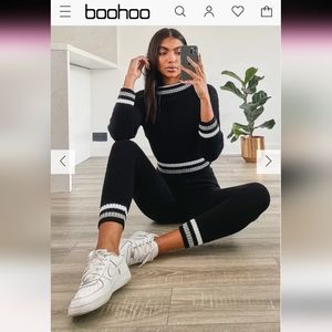 Boohoo Tall Stripe Jumper & Legging Lounge wear set